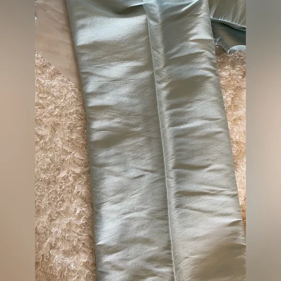 NWT Magaschoni 100% Dupioni Silk straight w little Flare Pants Light Blue Size 2 - Picture 11 of 14